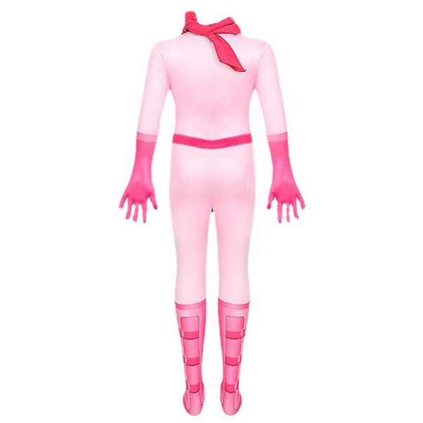 4-8 år Barn Jenter Peach Princess Cosplay Kostymesett Jumpsuits+skjerf Til Halloween Bursdagsfest Gaver 7-8 Years
