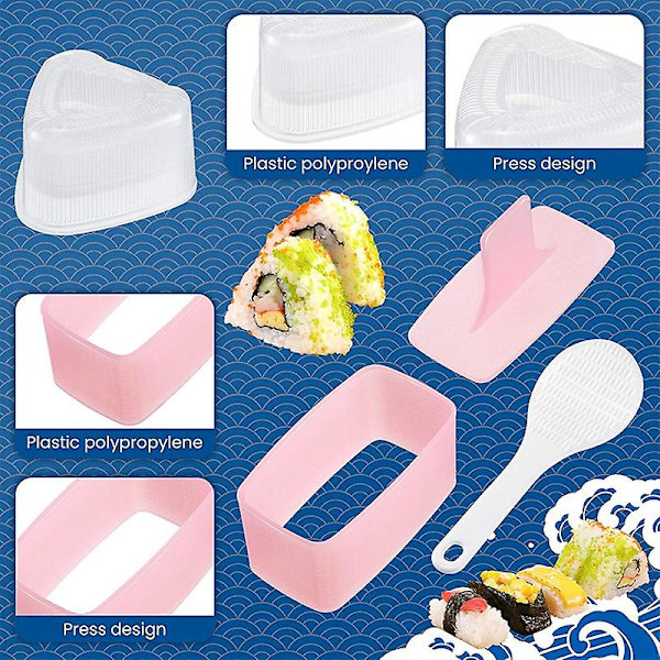 Musubi Press Maker Molds Onigiri Form Non Stick Form Hawaiian Maker Köksrestaurang pink  white
