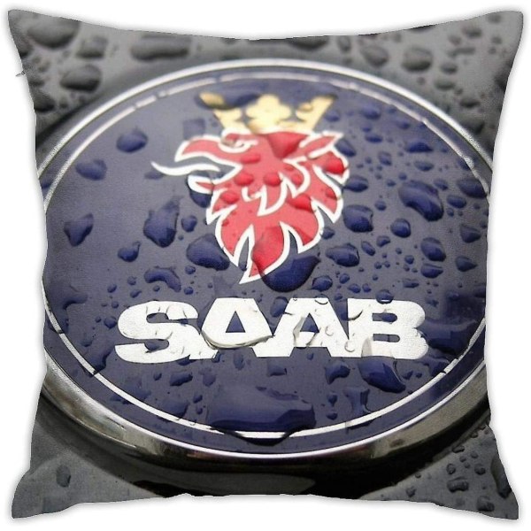 Saab Automobile Car Logo Tyynyliina Kodin koristeellinen tyynynpäällinen sohvalle sohvalle tyynynpäälliset 18x18 tuumaa