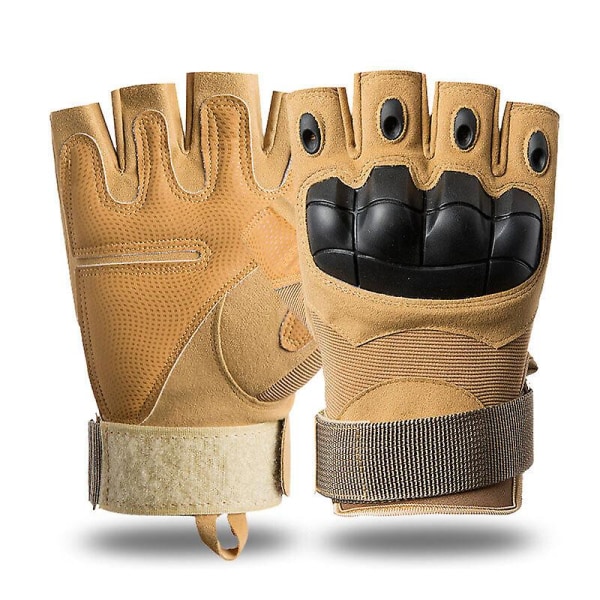 Militära Taktiska Hårdknogsgolvlar Full Fingerfingerless Army Combat Hunting -hg Brown-Fingerless L