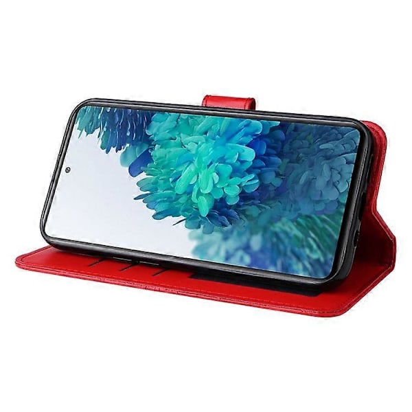 Kompatibel med Samsung Galaxy S20 FE / S20 FE 5G / S20 Lite Solsikke Præget PU Læder Etui Stativ Magnetisk Lukning Tegnebog Telefon Red