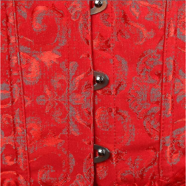 Tube Top Jacquard Gothic Palace Corset Vest Shapewear Corset -ge Red 5XL