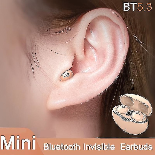 Nya A6 Mini Bluetooth Headset 5.3 Invisible Earbuds Trådlösa hörlurar Tws Noise Reduction Sleep In Ear-hörlurar för musik -ge White