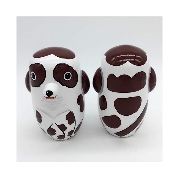 5 st handmålade prickade Dog Matryoshka häckande dockor