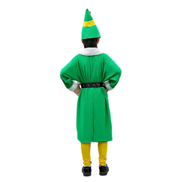 3-10 år Barn Gutter Jenter Julefest Alve Cosplay Kostyme Langermet kjole Fancy Dress Up Antrekk Sett-grønn 3-4 Years