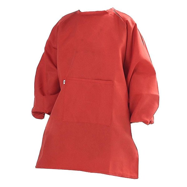 1 st Långärmat förkläde Målning Kappa Cover Ritning Art Smock Klädskydd Kompatibel med barn Barn Red L(120-140cm)