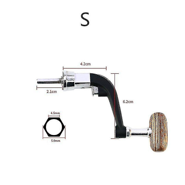 3-pack fiskerullehandtag metallfiske spinnrullevevbyte med roterbart trägrepp