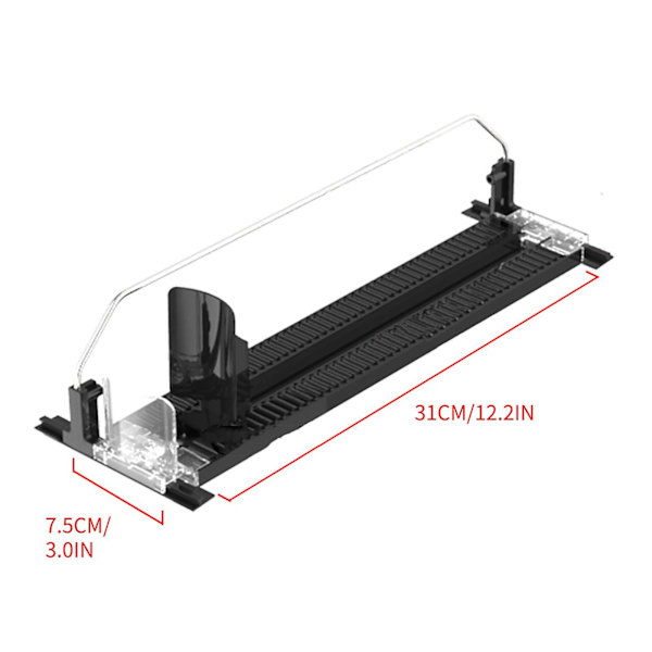 4-pack Supermarknadsfrys Dryckspusher Kylskåpsdryckshyllor Automatisk Dryckspusher -hg Black S