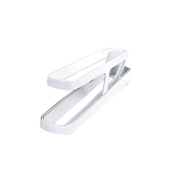Äggdispenser, automatisk rullande äggbehållare, 2-vånings äggdispenser, Space Saver för frys, 4-pa White