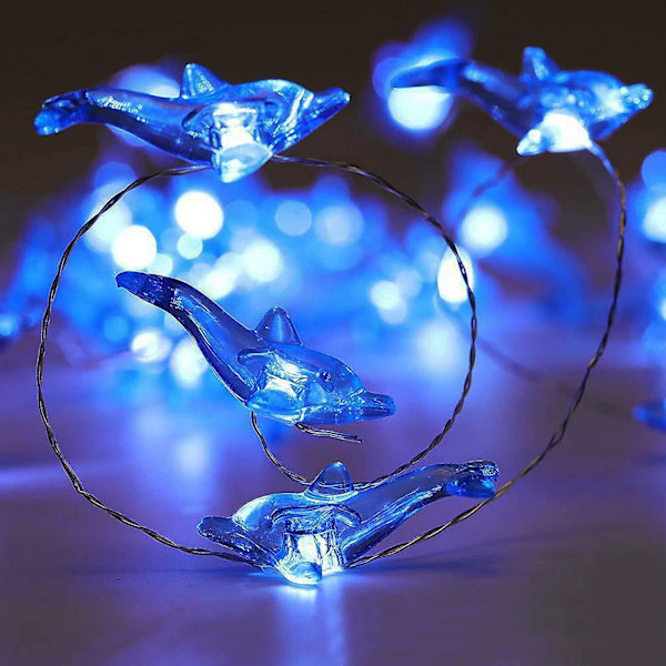 Dolphin Dekorativa Stränglampor, 3 Meter 40 LED 8 Lägen Kalla Vita Väderbeständiga (USB-drivna)