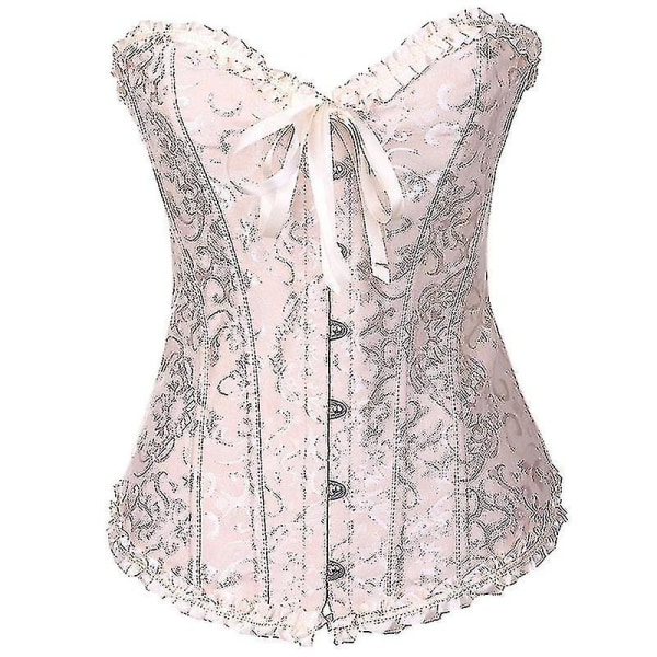 Tube Top Jacquard Gothic Palace Korsett Väst Shapewear Korsett -ge Light Yellow XS