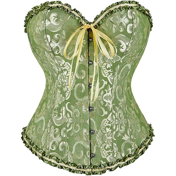 Szivyshi Dame Overbust Sweetheart Lace Up Plastic Bones Corset Bustier Top -ge Green 3*L Plus