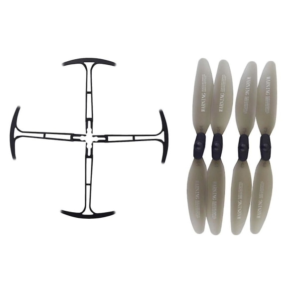 4x Reservpropeller + Propellerbumper för Hs175 D65 Syma X500 X30 Z6 Drone Gray