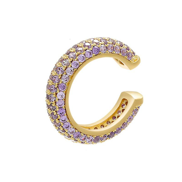 C-Formet Cz Zirconia Øre-Clip Hip Hop Trendy Kobber Indlagt Øre-Manschet Fo -HG SHED002-12