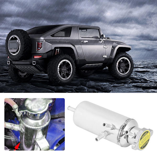 350ml Aluminium Bil SUV Överflödesbehållare Kylare Kylvätska Aluminium Behållare Kit Universell