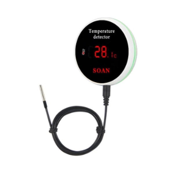 Otwoo Tuya Wifi Temperatursensor Tråd Digital Smartlife Termometer Rum Vatten Pool Termostat Larm Eu