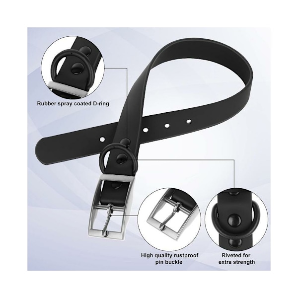 PVC Hundhalsband Arbetshund Kennel Vattentät Mjuk Justerbar för Husdjur Storlek L