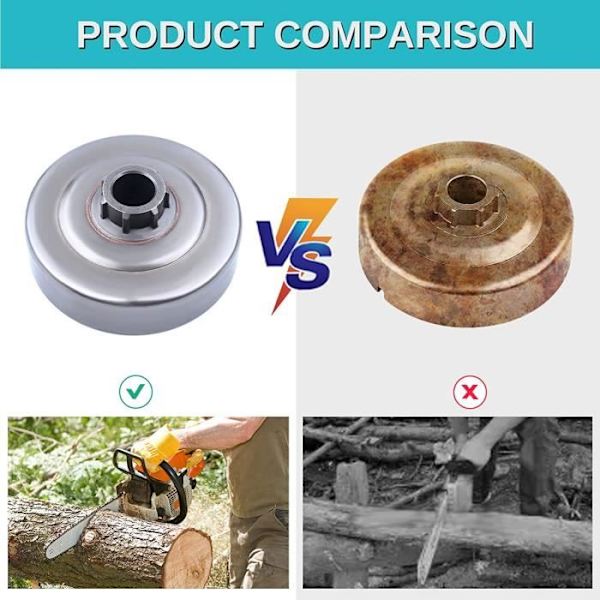 7T Kedjehjulssats för kopplingstrumma kompatibel med Stihl 018 017 021 023 025 MS180 MS210 MS250 MS260 MS240 med E-Cl-bricka