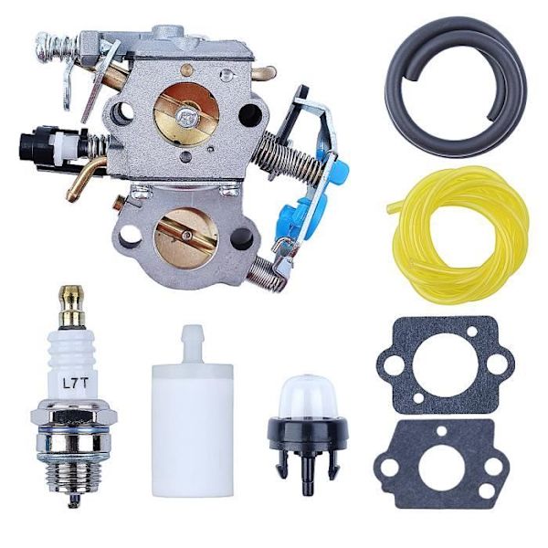 WTA-29 Forgasser med tennpluggkraftfilter Kompatibel med Husqvarna 455E 455 Rancher 460 461 Bensinmotorsag Hg