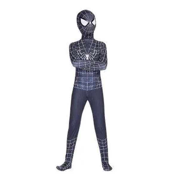 Børn Drenge Sort Spiderman Fest Cosplay Kostume Superhelte Jumpsuit Fancy Dress Up -hg 7-9 Years