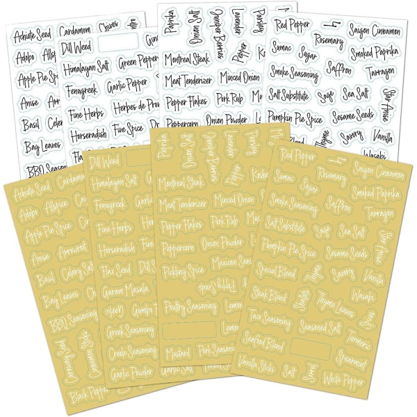 Waterproof Spice Labels Stickers Transparent 276Pcs Seasoning Label Decals for Kitchen Organization and Storage, Spices Containers,Glass Jars