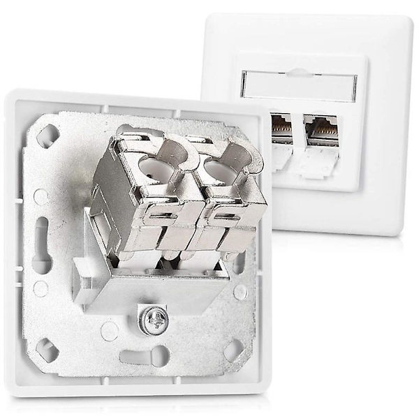 Modulkontakter - 12 stk. Cat6a skjermet jack RJ45 Cat 6a Ethernet-modul 10 Gbit med metallhus silver
