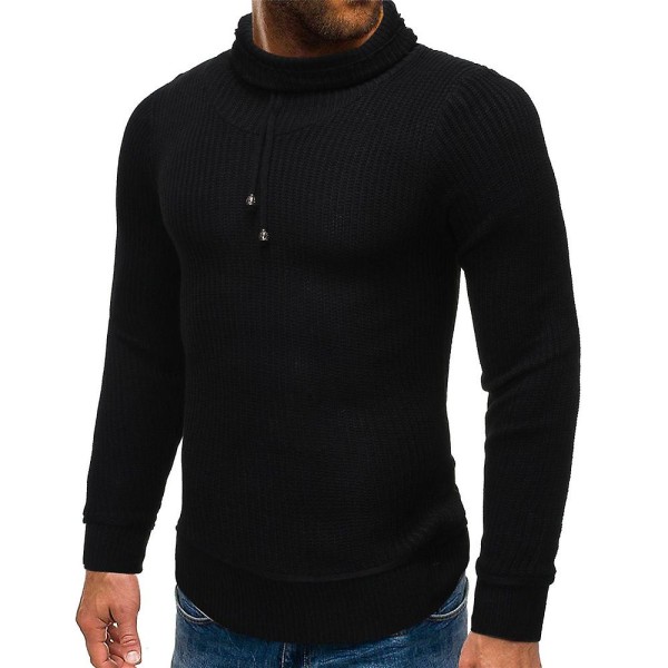 Herre pullover efterår vinter varme lange ærmer toppe Black M