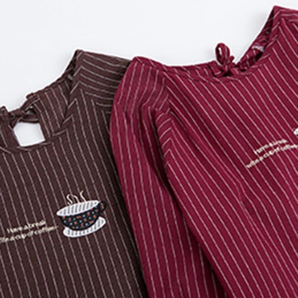 Långärmad förkläde Hudvänligt med fickor Polyester Bomull Damkläder Arbetskläder För Matlagning Wine Red