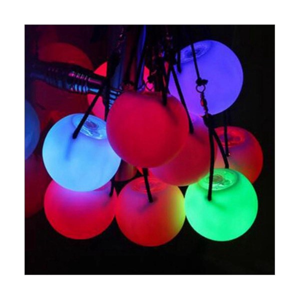 2 stk Led Poi Balls Glow Poi Balls Led Glow Legetøjsbolde Strobe Spinning Ball Kompatibel med Børn Voksne -ES White