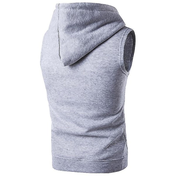 Ermeløs hettegenser for menn Gym Sport Vest Light Grey L