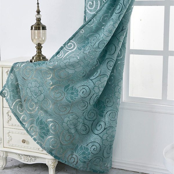 Seersucker genomskinliga gardiner, 1 panel, grön, 100x130cm/100x200cm/100x250cm Green 100x200cm