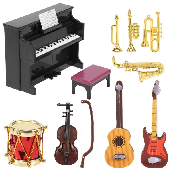 Dockhus Miniatyrmusikinstrument Set Minidockahus Musikinstrument Modell Dockhusdocka D KL as shown