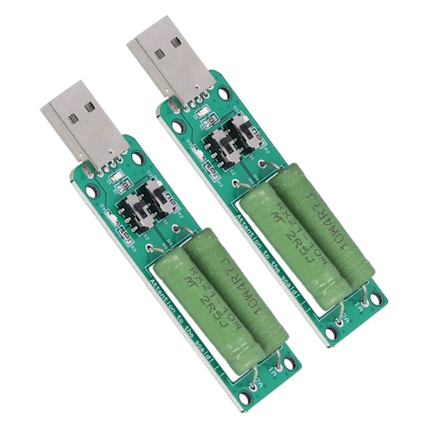 2 st USB-belastningstestare Justerbar Resistor Elektronisk Testmodul 1A 2A 3A Urladdningstillbehör