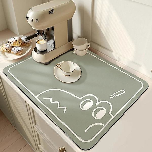 Super Imuva Superabsorbentti Antislip Suuri Keittiön Imuva Valutusmatto Kahvi Astian Kuivausmatto Nopea Kuivaus Kylpyhuoneen Valutuslevy Astiamatto Dragon Green 60x50cm
