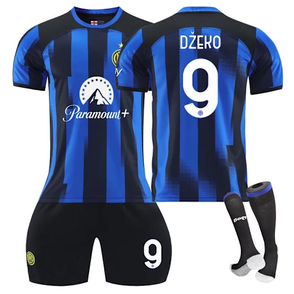 23-24 Inter Milan hjemmefodbolduniform+strømper-Dzeko 24(130-140cm)