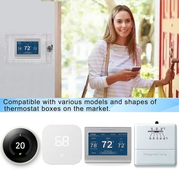 Universal Termostat Låseboks Med Nøkkel, Stor Klar Beskytter For Veggmontert Termostat, Beskyttelsesdeksel