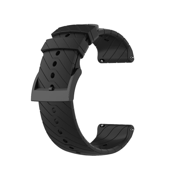 24 mm erstatnings silikon universal klokkerem Smart klokkerem kompatibel med Suunto 9 -hg Black