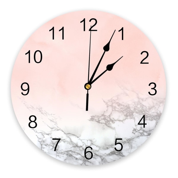 Marble Agate Silent Wall Clock Mode Vardagsrumsklocka Modern heminredning runda watch 7 25X25cm