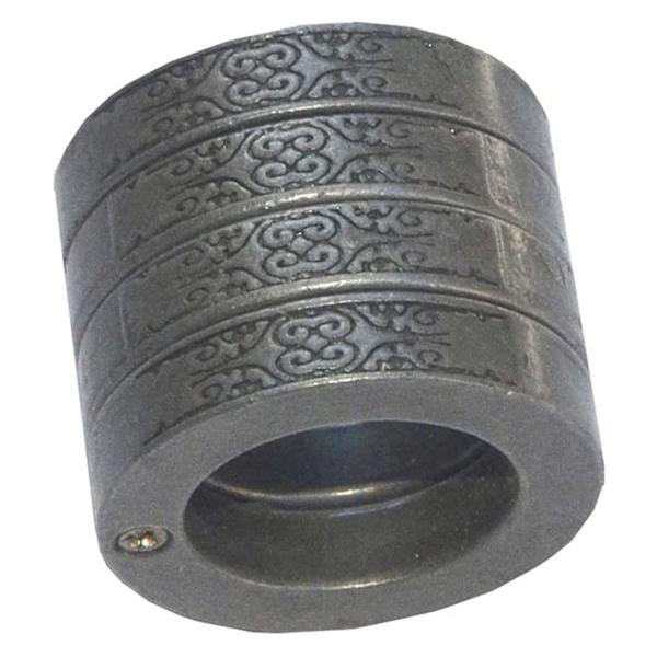 Hexagon Retro Magic Ring Personifierad 4-fingersring Multifunktionell Utomhusklättring Nödsituation Silver Round