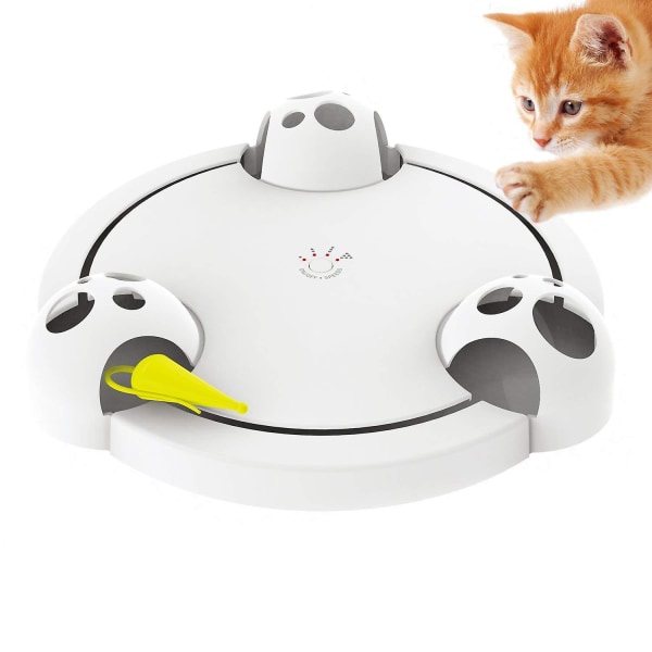 Pounce Cat Toy, interaktivt automatisk leketøy Justerbart elektronisk batteridrevet leketøy white