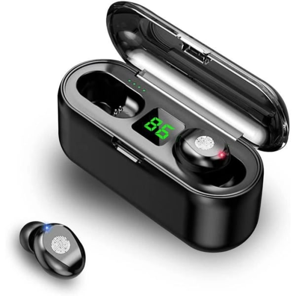 BLUETOOTH-HEADSETT Trådløse Bluetooth 5.0-hodetelefoner med støyreduksjon, sportshodetelefoner med IPX7 vanntette stereohodetelefoner