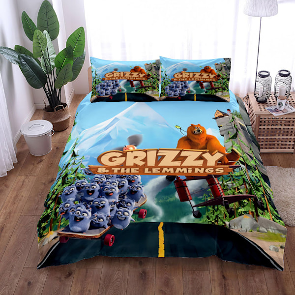 Grizzy ja Lemmings Sarjakuva Peittosetti 3-osainen-G SINGLE 135x200cm