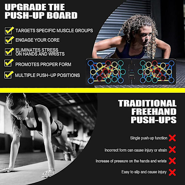 Hemträningsutrustning Up Board 24 i 1 multifunktionellt Pushup Bar System Fitness Golv Bröstmusk