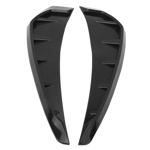 Par Side Fender Vent Cover Trim PU Gummi Glossy Black Universal Bil Eksteriør Dekor