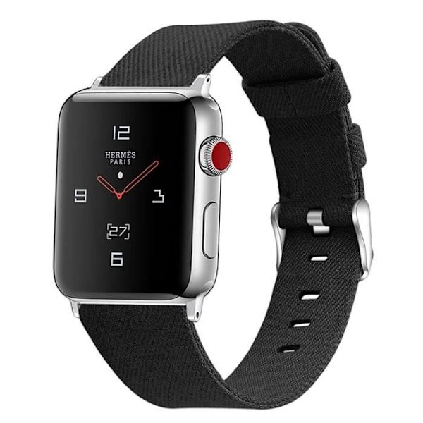 Sort Canvas Urremærke til Apple Watch IWatch 1/2/3/4