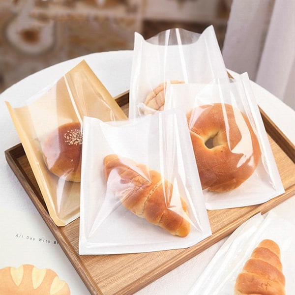 500 stk. Transparent Mad Fedttæt Pose Sandwich Donut Brød Emballagepose