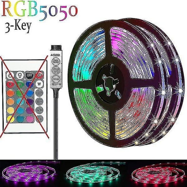 20m LED-lampor Bluetooth RGB-lampor LED-remsor med 44-knappars fjärrkontroll Musiksynkronisering Färgväxlande LED-stämningsremsa Fule53 -ES 15M Full Set 5050 3Key USB