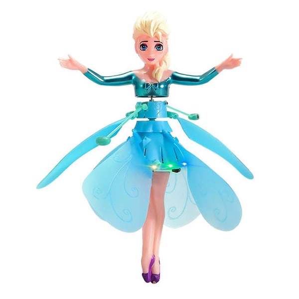 Led Magic Flying Fairy Princess Doll Fjernbetjening Flying Toy Usb-opladning kompatibel med børnegaver -ES Ice Queen