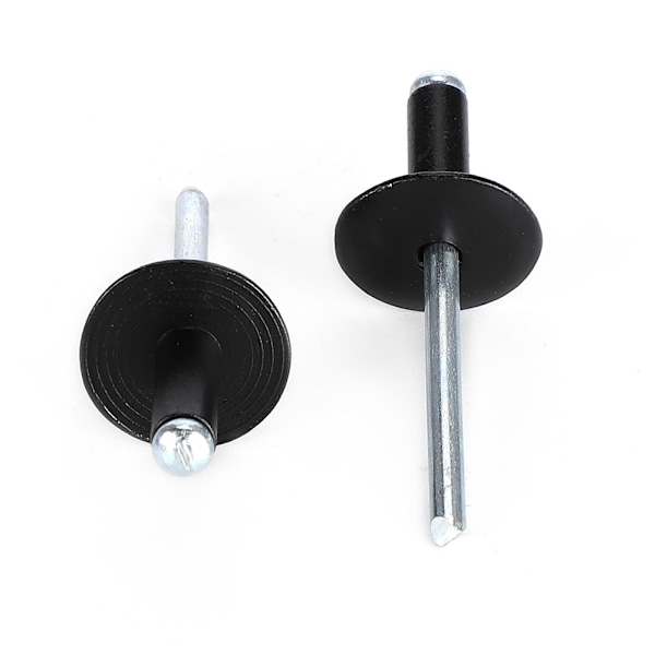 200 stk. sort sortiment af sorte blindnitter i aluminium 3,2/4,0/4,8 mm