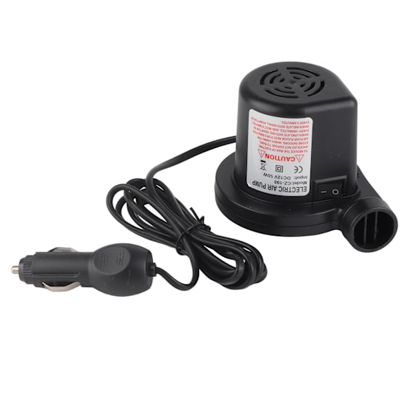 12V DC elektrisk luftkompressor med 3 dyser for oppblåsbare madrasser, flåter, senger og båter
